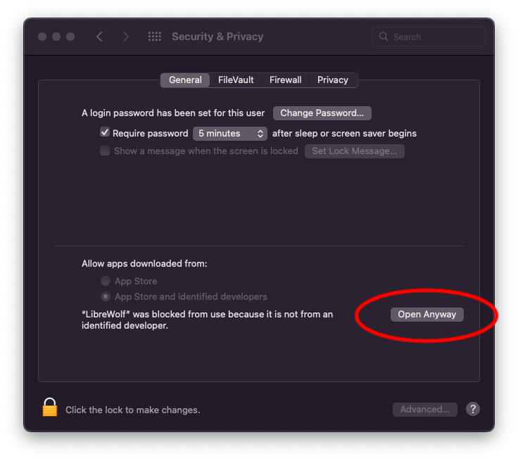 cannot be opened because it is from an unidentified developer